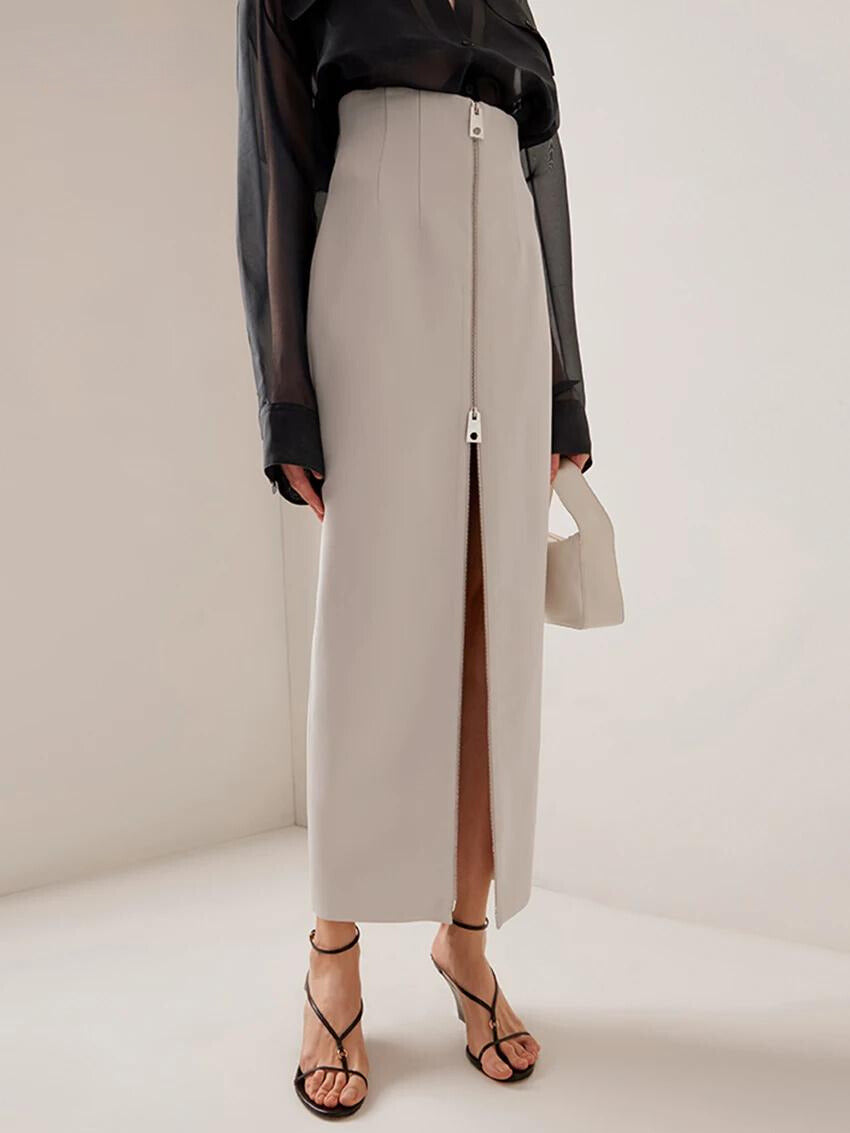 חצאית בשילוב רוכסן- קארלי