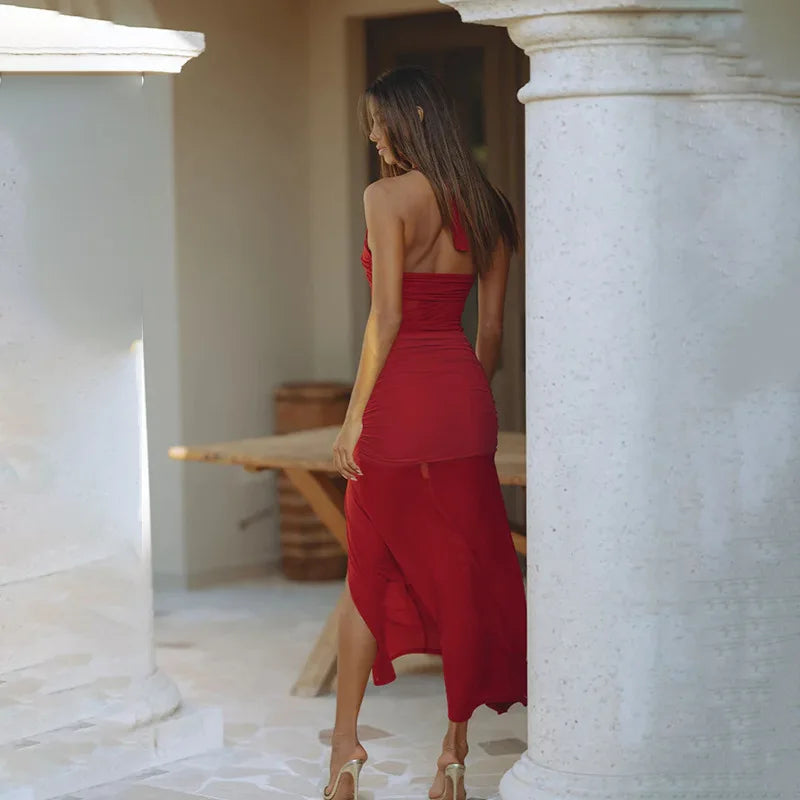 שמלת מקסי שסע אלגנטית- טאי